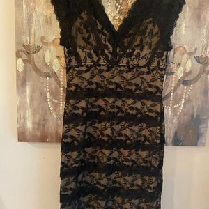 NWOT Marina LBD Beaded and Sequin Midi Dress